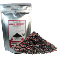 Green Hill Tea Organic Elderberry Herbal Tea - Immune System Boosting Loose Leaf Tea Blend - Usda Certified Organic - Caffeine-Free Relaxing Drink - 8 Oz Bag