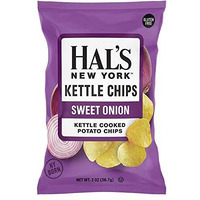 Hal's New York Kettle Cooked Gluten Free Sweet Onion Flavored Potato Chip Crisps, 2 Oz (Pack Of 24)