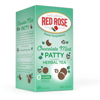 Red Rose Sweet Temptations Dessert Tea Chocolate Mint Patty, Zero Carbs, Zero Sugar Bursting With Flavor Delicious Beverage Herbal Tea, 18 Count Fruit Naturally Flavored Herbal Tea