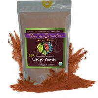 Divine Organics Raw Cacao Powder/Raw Cocoa Powder - Certified Organic - Premium Rio Arriba - Smoothies, Hot Chocolate, Baking, Shakes, Add To Coffee - Rich In Magnesium (16Oz)
