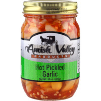 Amish Valley Products Country Pickled Garlic Sweet Or Hot Flavor 15 Oz Glass Jar (Hot, 1 - 15Oz Jar)