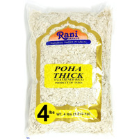 Rani Poha (Powa) Thick Medium-Cut (Flattened Rice) 64Oz (4Lbs) 1.81Kg ~ All Natural, Salt-Free | Vegan | No Colors | Gluten Friendly | Indian Origin