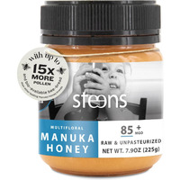 Steens Manuka Honey - Mgo 85+ - Pure & Raw 100% Certified Multifloral Manuka Honey - Bottled And Sealed In New Zealand - 7.9 Oz