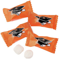 Graduation Buttermints, Graduation Party Candy, Candy Buffet, 108 Pieces, Individually Wrapped Pieces (Orange)