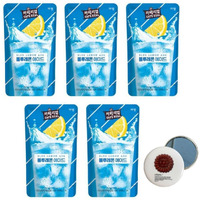 Korean Covenienve Store Drink Pouch Sampler Set - 5 Pack 10 Pack (Grape, Strawberry, Blue Lemonade, Peach Ice Tea, Shine Muscat) + Dalgaru Yakgwa Mirror (Blue Lemonade 5 Pack)