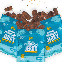 The Daily Good Mushroom Jerky - 3-Pack Snacks, Yummy High-Fiber Mushroom Snack, Meatless & Gluten-Free Food, Contains Eggs, Made From Shiitake Stalk, 0.58 Lbs., Vegetarian, Original Flavor