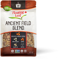1 Pack X 14 Ounces Ancient Field Blend, Wild Rice Blend With Sprouted Crimson Lentils, White Sorghum Grain, Quinoa And Brown Rice, Non Gluten, Non-Gmo, Kosher And Vegan - Floating Leaf