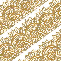 Large Pre-Made Ready To Use Edible Cake Lace Rose Scallop Golden 14-Inch 5-Piece Set