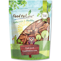 Food To Live - Pecan Halves, 1 Pound Raw Pecan Nuts, Large Size, Unsalted, Unsweetened, Vegan, Kosher, Shelled, Bulk. Good Source Of Magnesium, Calcium. Great For Pecan Pie.
