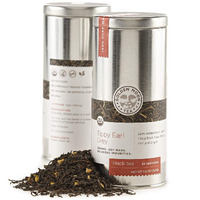 Golden Moon Tea Organic Tippy Earl Grey Black Tea - Real Bergamot Peels & Extract - Loose Leaf, Non-Gmo - Travel Tin (30 Servings)