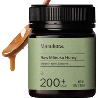 Manukora Raw Manuka Honey, Mgo 200+, New Zealand Honey, Non-Gmo, Traceable From Hive To Hand, Daily Wellness Support - 250G (8.82 Oz)