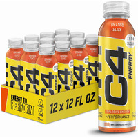C4 Energy Non-Carbonated Zero Sugar, Pre Workout Drink + Beta Alanine, Orange Slice, 12 Fl Oz, Pack Of 12