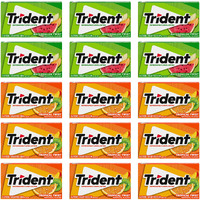 Trident Sugar Free Gum Variety Pack, Watermelon Twist & Tropical Twist Flavors, 15 Packs Of 14 Pieces (210 Total Pieces)