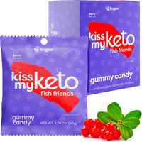 Kiss My Keto Gummies Candy - Low Carb Candy Gummy Fish, Keto Snack Pack - Healthy Candy Gummys - Vegan Candy, Keto Gummy Candy - Keto Candy Gummies (6-Pack)