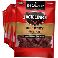Jack Link's Beef Jerky, Original - Flavorful Meat Snack For Lunches, 13G Protein And 100 Calories, Made With 100% Beef - No Added Msg Or Nitrates/Nitrites, 1.25 Oz (Pack Of 10)