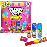 Push Pop Halloween Candy - Individually Wrapped Bulk Lollipops - 10 Ct Hard Candy In Assorted Flavors, Fun Candy For Kids, Party Favors, Halloween Candy Bowls, Trick Or Treat Goodie Bags