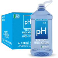 Perfect Hydration 9.5+ Ph Alkaline Drinking Water, Electrolyte Minerals For Taste, 1 Gallon (128 Fl Oz) Jug, Case Of 4