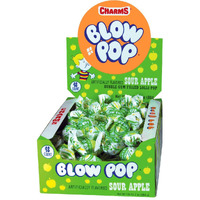 Charms Blow Pops, Sour Apple Flavor, 48 Count (Pack Of 1)