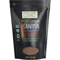 Frontier Co-Op Organic Fair Trade Ground Ceylon Cinnamon 5.57Oz - Cinnamon Powder Organic, Bulk Bag Refill For Cinnamon Shaker