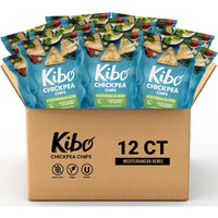 Kibo Chickpea Chips - Gluten Free And Plant-Based, Non-Gmo, Kosher + Vegan. Mediterranean Herbs, 1 Oz. 12 Pack