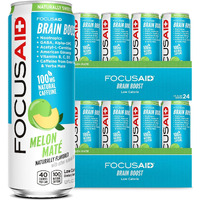 Focusaid Energy Blend, Nootropics Drink For Brain Fuel, Alpha-Gpc, Gaba, B-Complex, Yerba Mate, Green Tea, 100% Clean,100Mg Natural Caffeine, 12 Fl Oz (Pack Of 24)