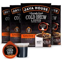 Java House Cold Brew Coffee Concentrate Single Serve Liquid Pods, Sumatran, 1.35 Fl Oz (Pack Of 48)