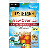 Twinings Brew Over Ice Unsweetened Black Iced Tea K-Cup Pods For Keurig, 12 Count (Pack Of 6), Caffeinated