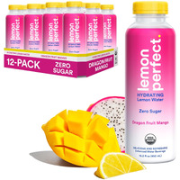 Lemon Perfect Dragon Fruit Mango, Hydrating Flavored Lemon Water, Zero Sugar, Delicious And Refreshing, Organic, 15.2 Fl Oz Bottles (12-Pack)