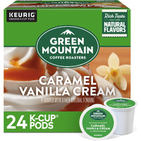 Green Mountain Coffee Roasters Caramel Vanilla Cream, Single-Serve Keurig K-Cup Pods, Flavored Light Roast Coffee, 24 Count