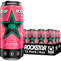 Rockstar Energy Drink Punched Watermelon, 16Oz Cans (12 Pack) (Packaging May Vary)