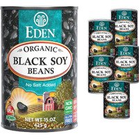 Eden Organic Black Soybeans, 15 Oz Can (6-Pack), Complete Protein, No Salt Added, Non-Gmo, Gluten Free, U.S. Grown, Heat And Serve, Macrobiotic, Soy Beans