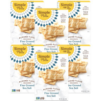 Simple Mills Almond Flour Crackers, Fine Ground Sea Salt - Gluten Free, Vegan, Healthy Snacks, 4.25 Ounce (Pack Of 6)