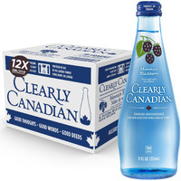 Clearly Canadian Mountain Blackberry Sparkling Spring Water Beverage, Natural & Carbonated, Flavored Seltzer Water, 1 Case (12 Bottles X 325Ml)