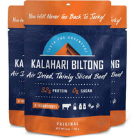 Original Kalahari Biltong, Air-Dried Thinly Sliced Beef, 2Oz (Pack Of 3), Sugar Free, Gluten Free, Keto & Paleo, High Protein Snack