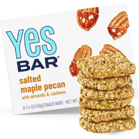 Yes Bar - Salted Maple Pecan - Plant Based Protein, Decadent Snack Bar - Vegan, Paleo, Gluten Free, Dairy Free, Low Sugar, Healthy Snack, Breakfast, Low Carb, Keto Friendly (6 Count)