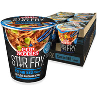 Nissin Cup Noodles Stir Fry Noodles In Sauce, Korean Bbq, 2.89 Ounce (Pack Of 6)