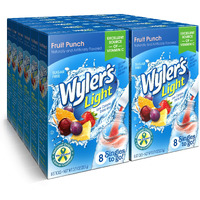 Wyler's Light Singles To Go Powder Packets, Water Drink Mix, Fruit Punch, 8 Count/Single Serving (Pack Of 12)