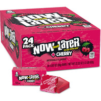 Now & Later Candy, Cherry Flavor, 0.93 Ounce Bars (Pack Of 24)