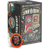 Bones Coffee Company Flavored Coffee Bones Cups Sinn-O-Bunn Cinnamon Bun Flavor | 12Ct Single-Serve Coffee Pods Compatible With Keurig 1.0 & 2.0 Keurig Coffee Maker