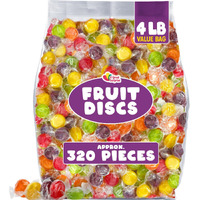 A Great Surprise Assorted Fruit Discs - 5 Pound Bag - Bulk Individually Wrapped Candy - Fruit Flavored Candies (Fruity Hard Candy Discs)