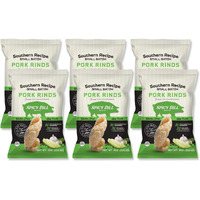 Southern Recipe Small Batch Pork Rinds | Spicy Dill Flavor | Keto Friendly, Gluten Free, Low Carb Food | 7G Collagen Per Serving | High Protein | 4 Oz Bag (Pack Of 6)