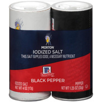 Morton Iodized Salt And Mccormick Pepper Shaker Set, 5.25 Ounce (Pack Of 12)
