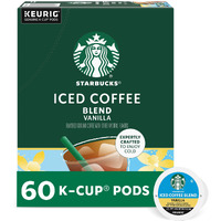 Starbucks K-Cup Coffee Pods, Iced Coffee Blend, Vanilla Naturally Flavored Coffee For Keurig Coffee Makers, 100% Arabica, 6 Boxes (60 Pods Total)