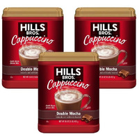 Hills Bros. Instant Cappuccino Mix, Double Mocha 16 Ounces- Frothy, Decadent Cappuccino With A Deep, Rich Chocolate Flavor (Pack Of 3)