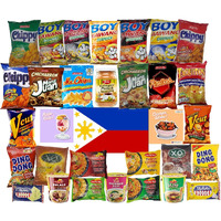 Filipino Snacks Box Variety Pack Assortment Of 10 Authentic Food Products Like Boy Bawang, Lucky Me, Jacknjill, Skyflakes And More With Philippines Flag And Pride Stickers