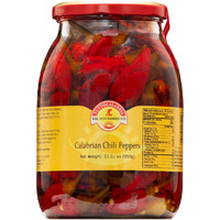 Tuttocalabria, Whole Calabrian Chili Peppers In Oil, All Natural, Non-Gmo, Product Of Italy, Glass Club Pack, 33.5 Oz