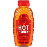 Nate's Hot Honey - 100% Pure Honey Infused With Habanero Chili Pepper Flakes, Award-Winning Taste - 16 Oz Squeeze Bottle