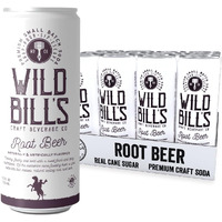 Wild Bill's Classic Root Beer Soda Classic Craft Soda Pop Soft Drinks, Sodas Made With Pure Cane Sugar, Caffeine Free, No High Fructose Corn Syrup, Gluten Free, Vegan, Low Sodium, 12 Oz 12 Pack