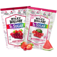 Wiley Wallaby Low Sugar Gluten Free Licorice | Soft Chewy Licorice | Watermelon And Very Berry Flavors | 5.5 Ounce | 2 Pack