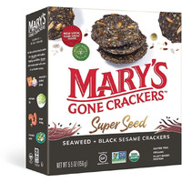 Mary's Gone Crackers Super Seed Crackers, Seaweed & Black Sesame, 5.5 Ounce (Pack Of 1), Organic Plant Based Protein, Gluten Free